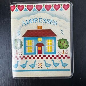 Vintage Pocket Address Book House Blue Birds Hearts Novelty Design New